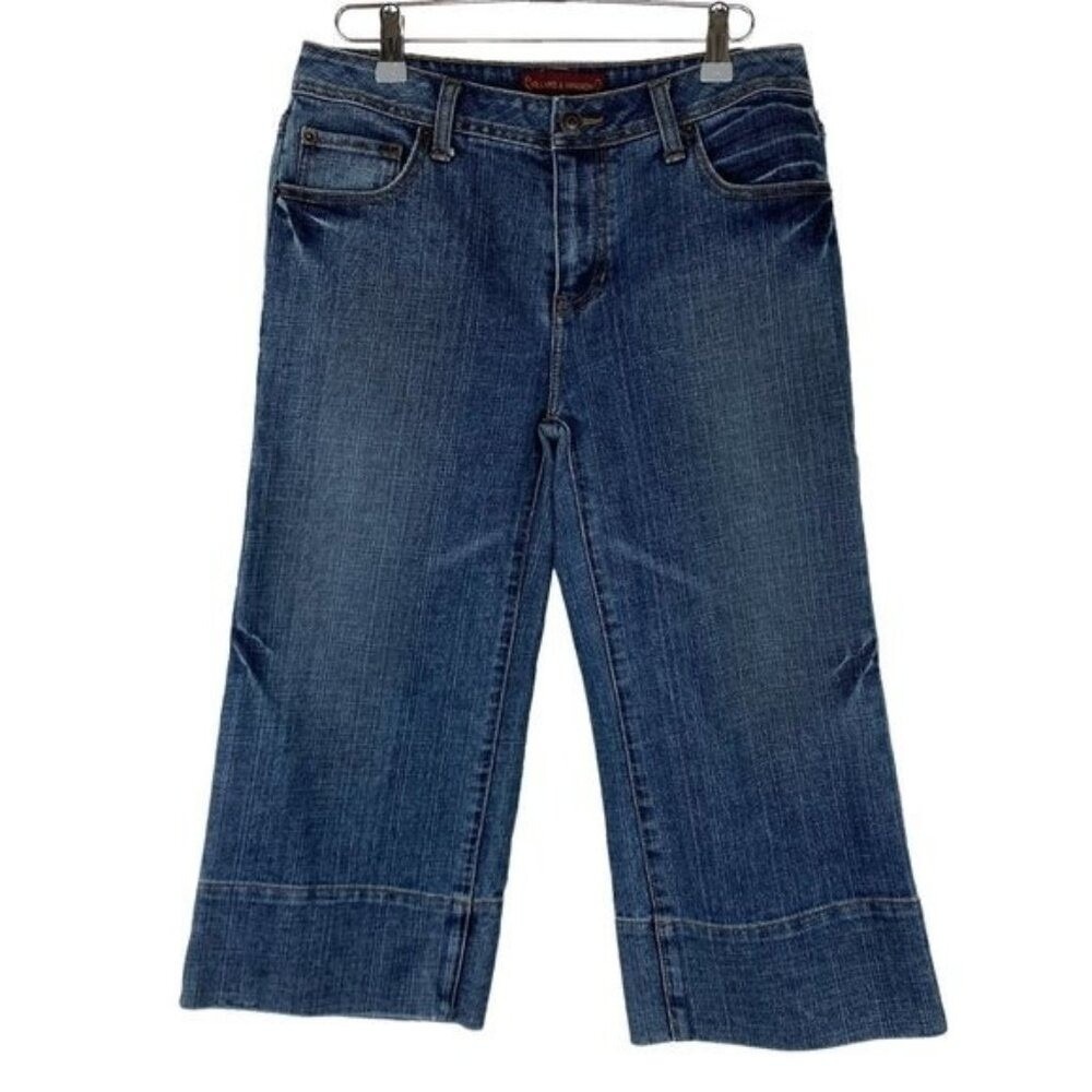 Vtg Y2K‎ 2000s Hillard & Hanson Mid Rise Straight Cropped Capri Jeans 4 Stretch